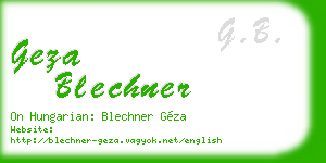 geza blechner business card